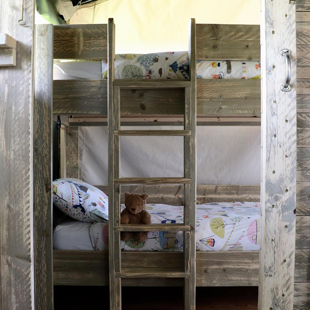 glamping holiday bunk beds