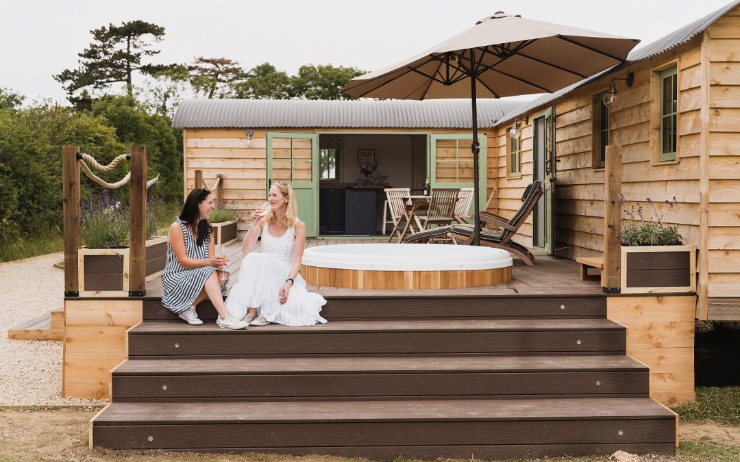 Luxury shepherds huts with your own private hot tub