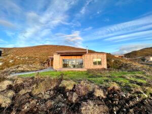 Cairn Lodges, The Highlands, 4 lodges, Sleeps 2-6 Eigg Lodge Front View jpeg scaled 1