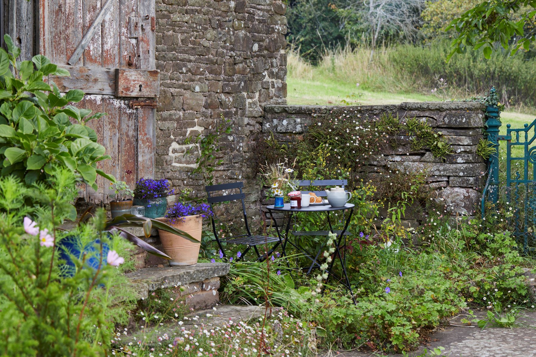 Lavendrye Barn Breakfast Seating Area landscape