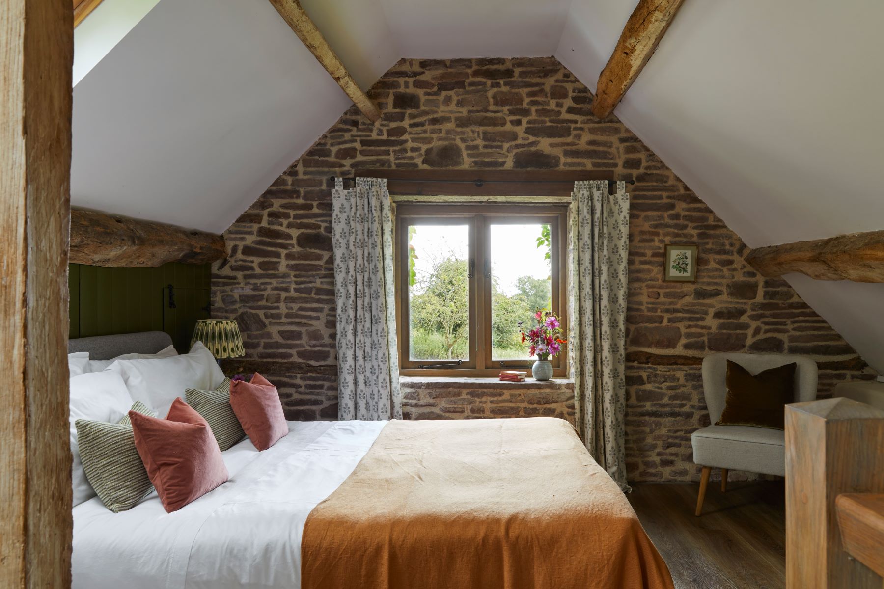 Lavendrye Barn Master Bedroom landscape